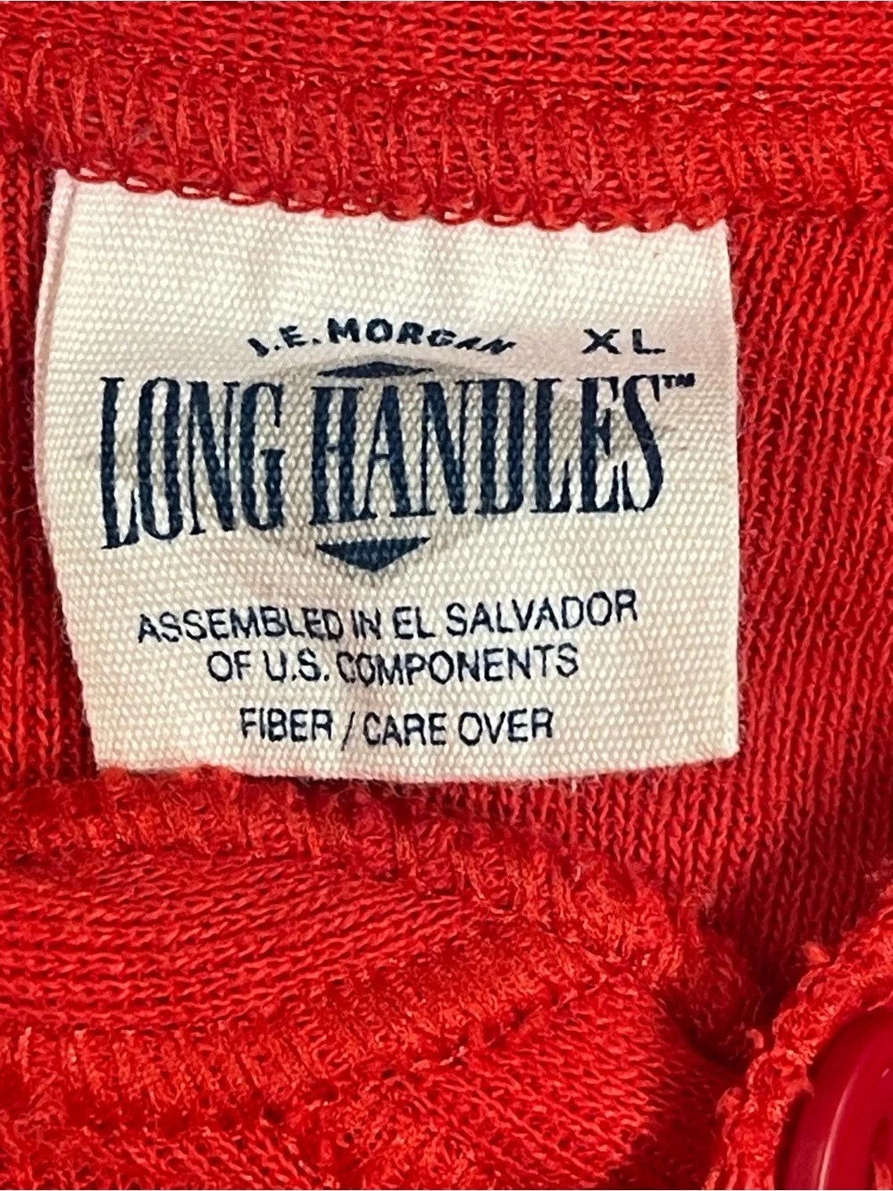 JE Morgan Long Handles Vintage Red Long John Union Suit XL